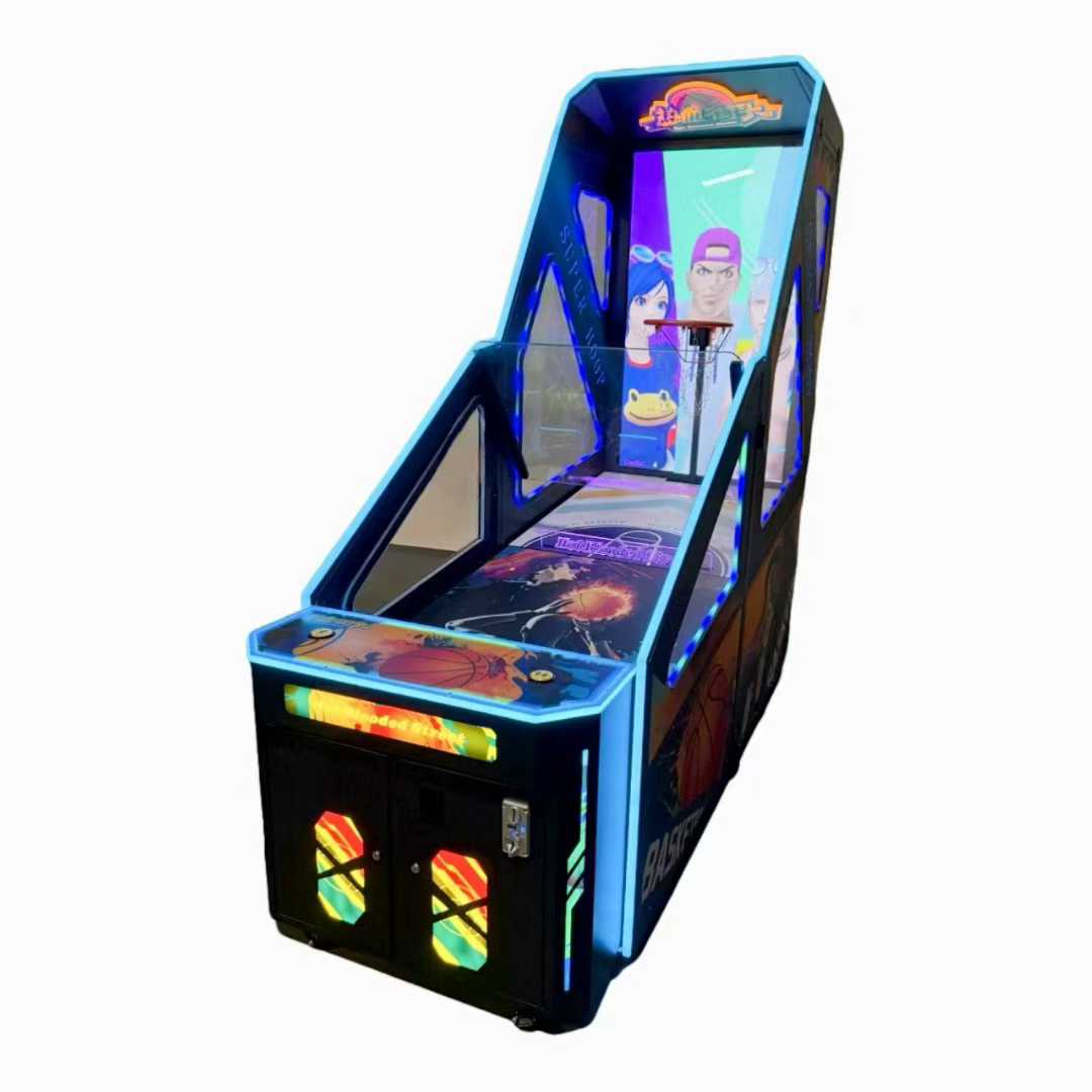 Arcade Ticket Machine - Coin-Operated LED Basketball Arcade Machine with