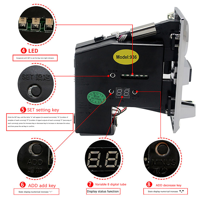 1Pc 616 Multi Coin Slot Accept – Arcade Ticket Machine recenzja i cena