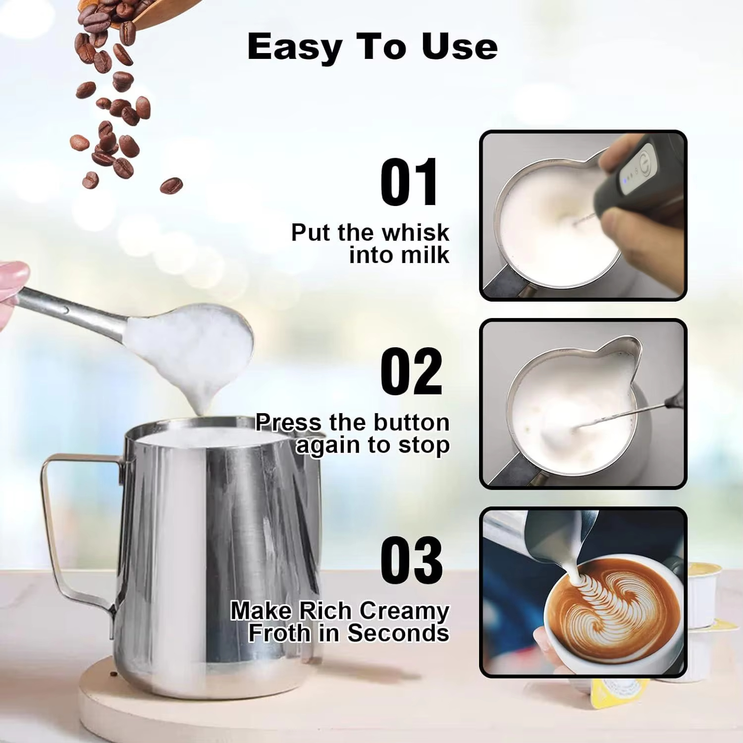 Handheld milk frother, electri – Fruit Slot Machine recenzja i cena